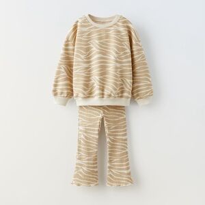 Sweatshirt and leggings plush matching set